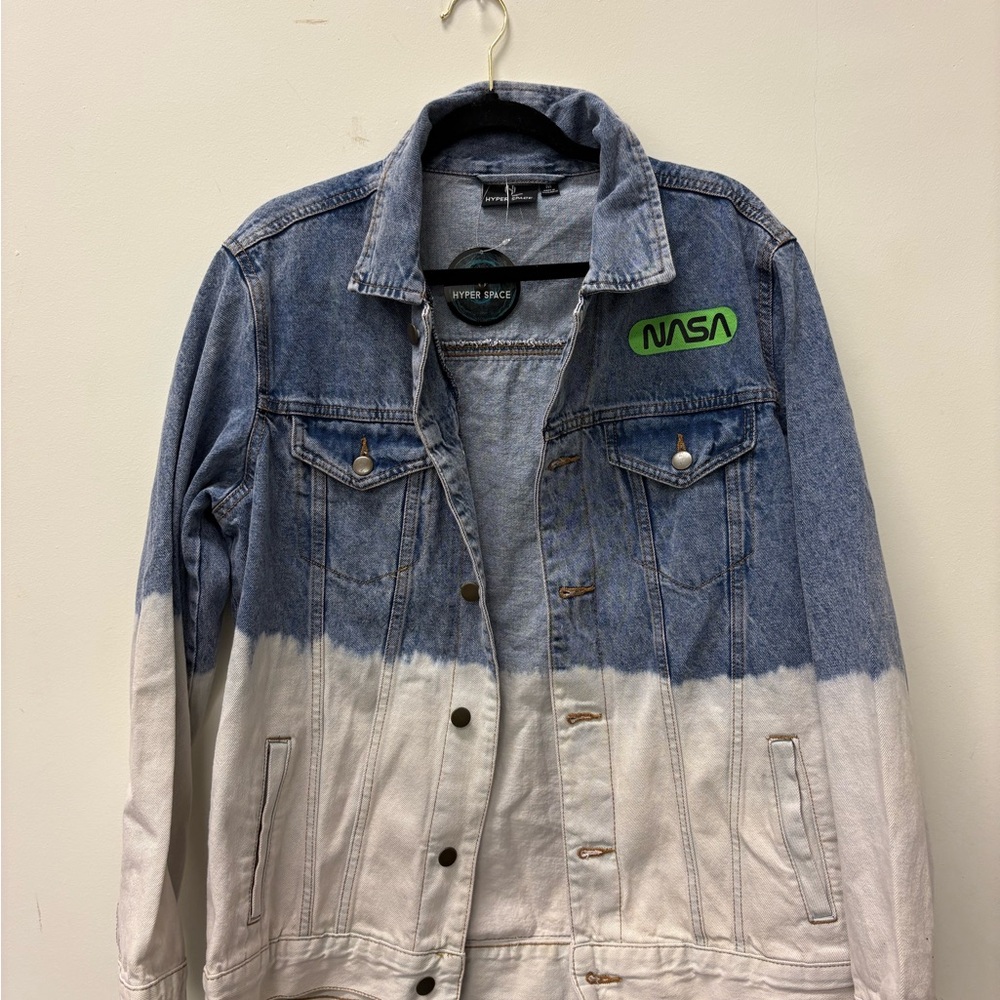 Hype Blue Denim Jacket with Green NASA Patch